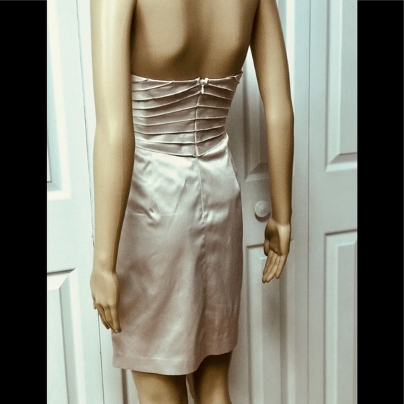 Minuet champagne strapless dress size medium - Picture 2 of 8